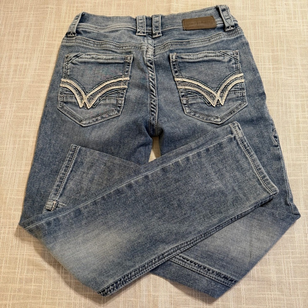 Buckle Black Fit No 3 Straight Mens‎ Jeans 29x30 Light Wash Embroidered Denim